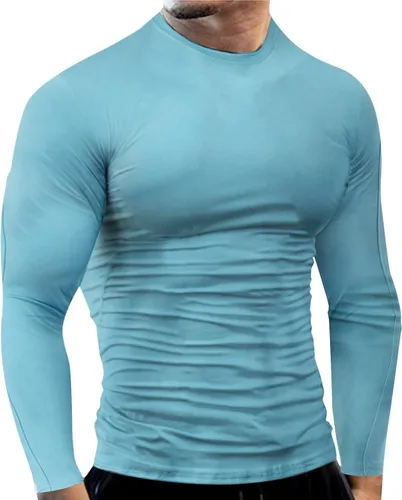 Vista 46 de Camisas de compresión atléticas de manga larga para hombre, capa base, camisa de entrenamiento atlético, camisas de compresión, camisetas deportivas