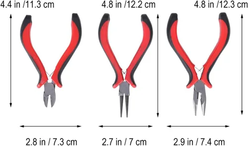 Vista 2 de Metal Hand Tool Jewelry Pliers Set for Beading and Making 3 Pieces