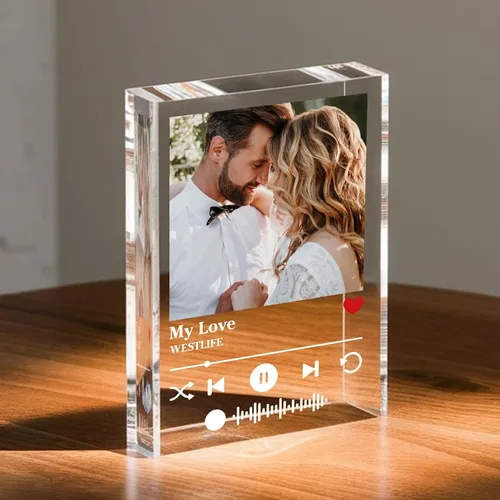 Vista 14 de Nazenti Bloque de fotos acrílico personalizado, Regalos de fotos de aniversario, Regalo de foto personalizado, Regalos de Navidad para él, Ella