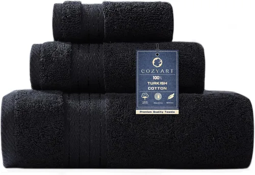 Vista 72 de COZYART - Juego de 6 toallas de baño de algodón turco, color azul claro, suaves, altamente absorbentes y duraderas, 19.17 oz/yd², incluye 2 toallas