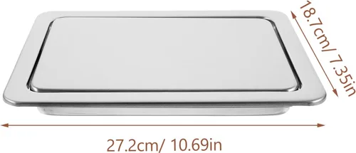 Vista 2 de Happyyami Tapa de bote de basura de encimera incorporada, cubierta cuadrada de basura, tapa de tapa empotrada de acero inoxidable, tapa empotrada