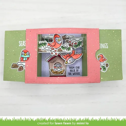 Vista 2 de Lawn Fawn LF3227 Winter Birds Add-On 3X4 Juego de sellos transparentes