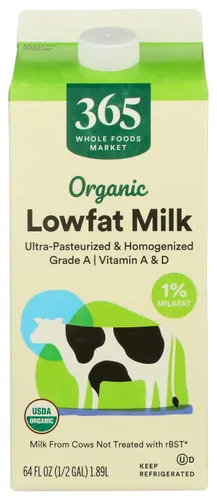 Vista 8 de 365 By Whole Foods Market, Leche orgánica al 1%, 32 onzas líquidas
