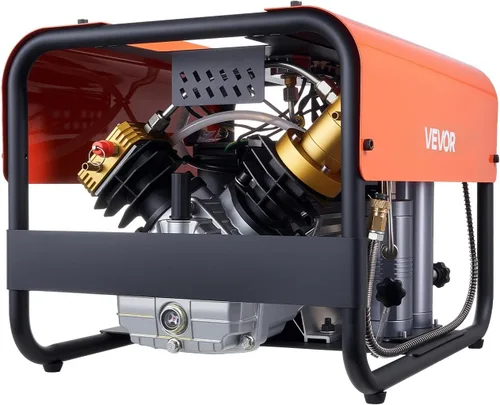 Vista 9 de VEVOR Compresor de Aire PCP, Compresor de Aire para Tanque de Buceo de 4500 PSI/30 Mpa, Compresor de Buceo PCP de Doble Cilindro con Parada