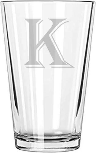 Vista 10 de Vaso de cerveza 16 oz pinta Monograma (B)