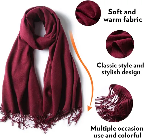 Vista 5 de maamgic Chales de pashmina para mujer, grandes, suaves, con sensación de cachemira, bufanda ligera