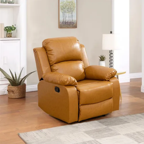 Vista 41 de Sofá reclinable manual, sofá reclinable de lujo de 3 plazas, sofá reclinable con portavasos y mesa de café, sofá de cuero sintético para sala