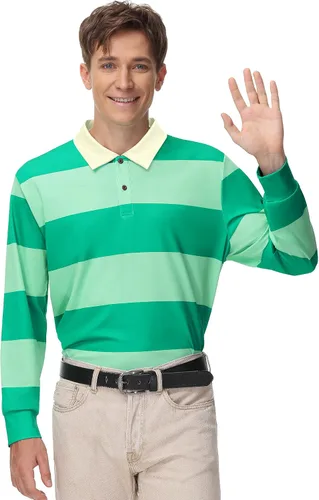Vista 5 de Arvilhill Disfraz de Halloween para adultos, camisa polo clásica a rayas