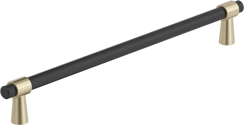 Vista 8 de Amerock BP37385FBG10 Mango de gabinete negro mate/níquel satinado Mango de gabinete de 3 pulgadas (76 mm) de centro a centro Mergence