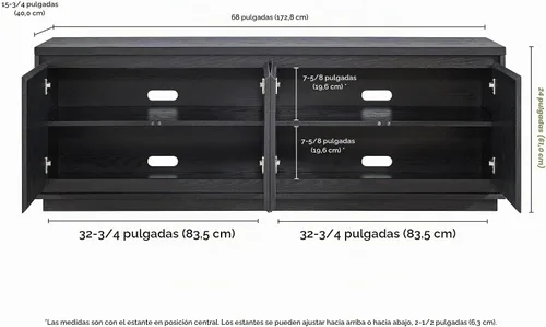 Vista 3 de Henn&Hart Soporte de TV de 68 pulgadas para televisores de hasta 75 Negro (Natural Black)