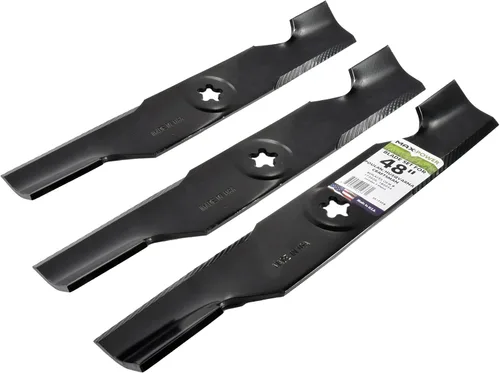 Vista 8 de MaxPower 561735B Juego de 3 cuchillas para muchos cortacéspedes de 48 pulgadas Cut Craftsman, Husqvarna, Poulan que reemplaza a los OEM # 173920