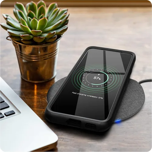 Vista 5 de ENCASED Rebel Series - Funda protectora resistente para Samsung Galaxy S22, color negro
