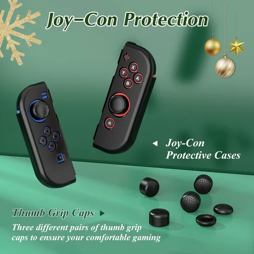 Vista 6 de Mooroer 27 in 1 Switch Accessories Bundle Compatible with Nintendo Switch, Accessories Kit with Carrying Case, Screen Protector, Charging Dock