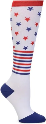 Vista 13 de Nurse Mates Calcetines de pantorrilla para mujer Compresión de 12-14 mmHg Soporte y comodidad superiores 1 par Tinte espacial Aqua Breeze