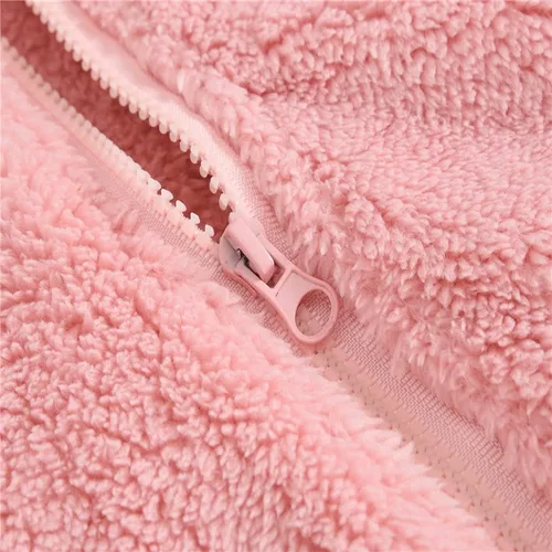 Vista 6 de Chaqueta con capucha de forro polar para niños y niñas, con cremallera, abrigo cálido de invierno