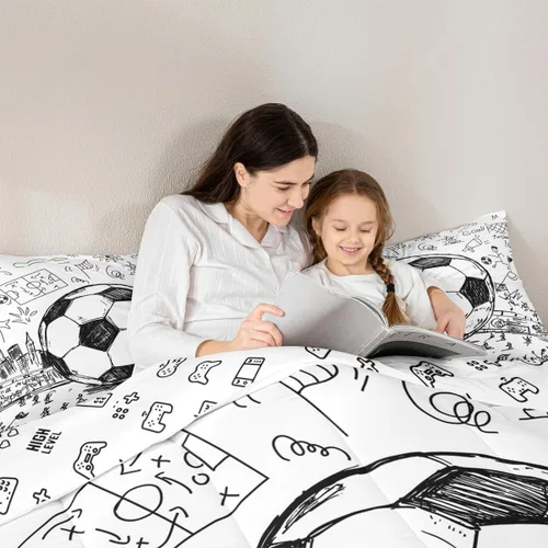 Vista 176 de Juego de ropa de cama de baloncesto para niños y adolescentes, juego de edredón deportivo para niños, tamaño matrimonial, suave, ligero, decoración