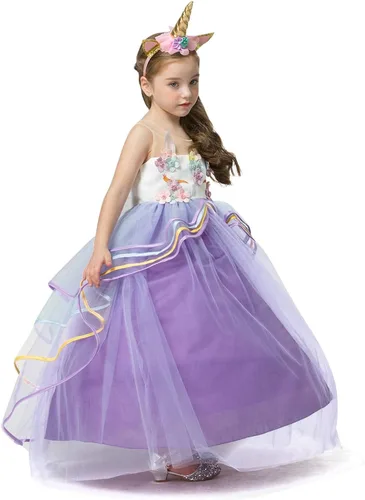 Vista 4 de HNXDYY Girls Princess Dress up Costume Kid Cosplay Party Dress
