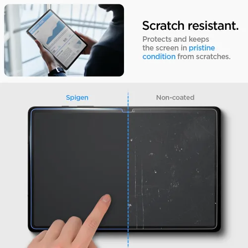 Vista 4 de Spigen Protector de pantalla de vidrio templado [GlasTR EZ FIT] diseñado para Galaxy Tab S9 Plus/Galaxy Tab S10 Plus