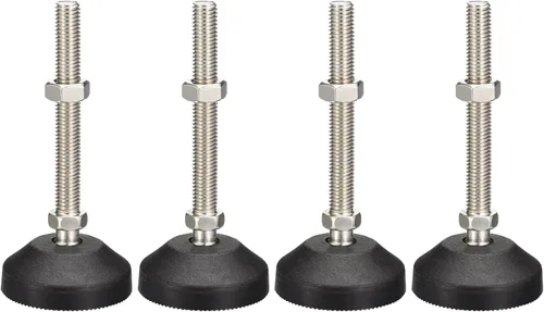 Vista 9 de uxcell Niveladores de muebles, 4 pies de nivelación universales de nailon M10x80x50mm, patas de mesa giratorias ajustables para muebles, máquinas