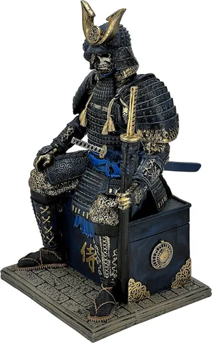 Vista 3 de LOOYAR Estatua de guerrero samurai antiguo medieval zombi de resina, figura decorativa artesanal para sala de estar, porche, oficina, escritorio