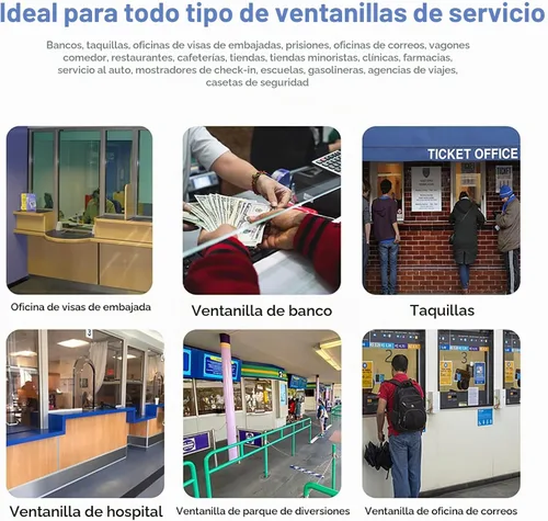 Vista 6 de Sistema de altavoces de intercomunicación de ventana, micrófono de intercomunicación de doble vía, altavoz de ventana para hablar a través