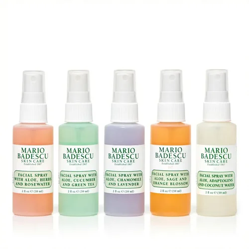 Vista 10 de Colección de Spray Facial Mario Badescu con Agua de Rosas, Pepino, Lavanda y Flor de Naranjo, Bruma Facial Multipropósito Refrescante e Hidratante