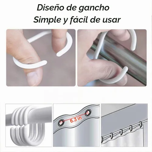 Vista 7 de Uforme de estrellas de mar tema Patrón Cortina, material PEVA impermeable, 100% ecológico, resistente al moho, con ojales de metal. Inoxidable