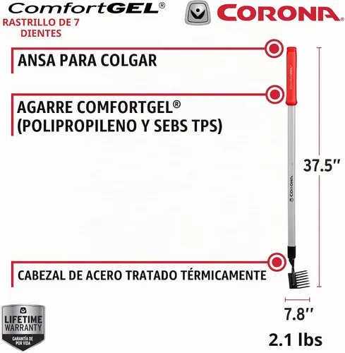 Vista 8 de Corona GT 3234 Alcance 7-Tine Extended Rake, Desconocido