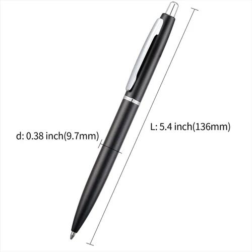 Vista 3 de ChaoQ 6 bolígrafos retráctiles de metal, para regalo, negocios, oficina, tinta negra de punta media de 1.0mm, 12 repuestos extra reemplazables