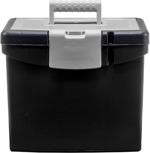 Vista 3 de Storex File Box, 10.88 x 13.25 x 11 pulgadas, color negro (STX61504U01C)