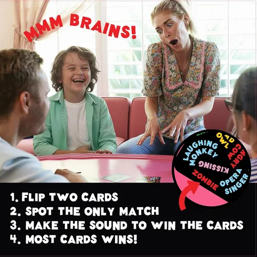 Vista 5 de ¡UPROAR! Juego de cartas familiar de coincidencias de sonido – Divertido juego rápido para niños de 7 años en adelante, padres y adolescentes