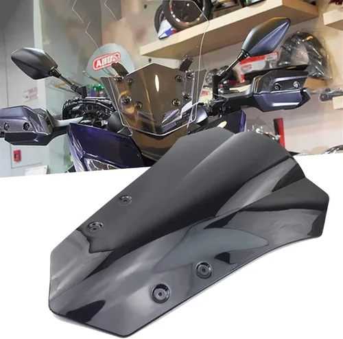 Vista 2 de Parabrisas de motocicleta compatible con Yamaha MT-09 Tracer MT09 FJ09 FJ-09 2015 2016 15 16 parabrisas negro doble burbuja MT 09 FJ 09 2015 2016