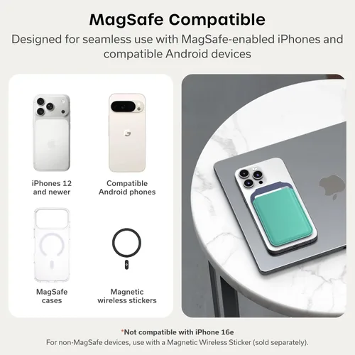 Vista 9 de Satechi Cartera magnética Magsafe, soporte para tarjetas de doble solapa, 4 ranuras con paso frontal NFC, accesorio ajustable para teléfono