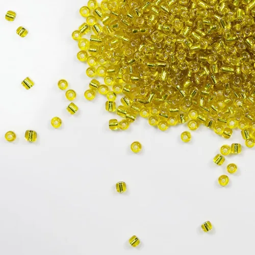 Vista 25 de Cuentas de Semilla de Vidrio Transparentes con Línea Plateada Tamaño 8/0 Artesanías Cuentas de Semilla de Cristal de 3 mm para Hacer Joyas