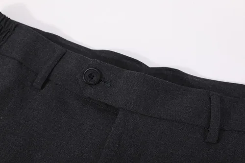 Vista 4 de Plaid&Plain Pantalones de vestir para hombre con cintura elástica y tela elástica de ajuste recto