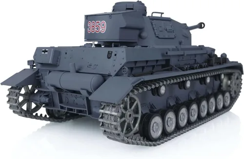 Vista 5 de Toucan RC Hobby Henglong 1/16 7.0 Panzer IV F2 RTR RC Tanque 3859 Metal Pistas Ruedas BB Airsoft Que Disparo Balas BB