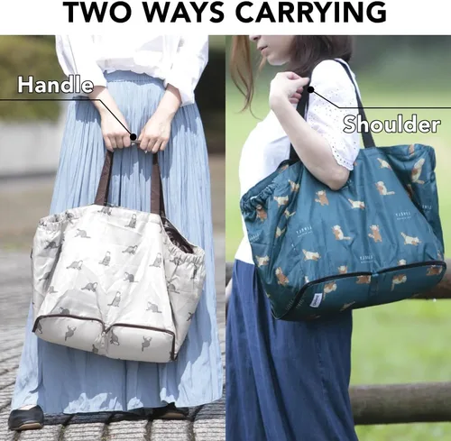 Vista 4 de Bolso de compras reutilizable medio ligero de nylon compacto de los bolsos de compras del ultramarinos