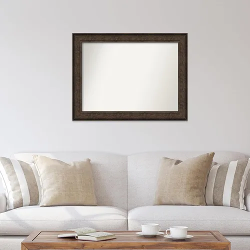 Vista 672 de Amanti Art Espejo de pared personalizado no biselado (25 x 25 pulgadas), marco de bronce acentuado, varios tamaños personalizados, espejo de baño