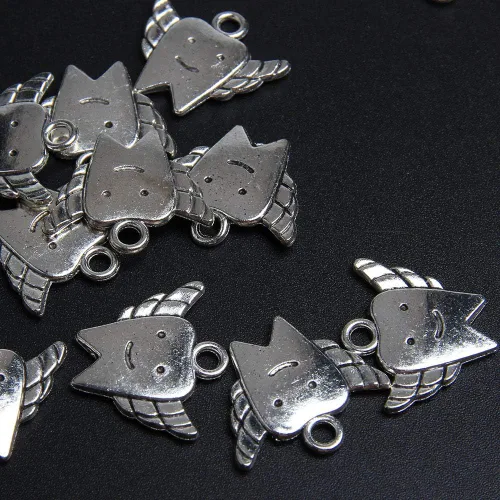 Vista 3 de Acxico 50 dijes de hadas tibetanos de plata para niños, 0.709 in, Plata