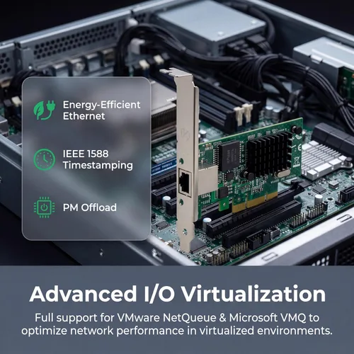 Vista 3 de Adaptador de servidor Gigabit Ethernet PCIe con tarjeta de red PCI-E de escritorio PCI-E de Broadcom NetXtreme BCM5751 10/100/1000 Mbps