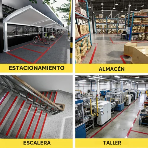 Vista 6 de SWRT Cinta de Marcado de Piso Roja de 2" x 110 pies y Cinta de Empalme de Baile, Cinta de Precaución para Piso de Gimnasio, Cinta de Rayas