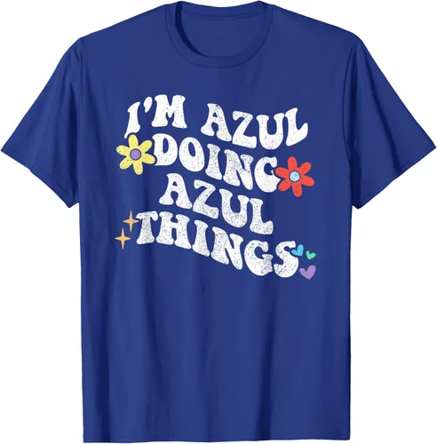 Vista 23 de Retro Groovy Im AZUL Doing AZUL Things - Camiseta divertida para el día de la madre, Negro