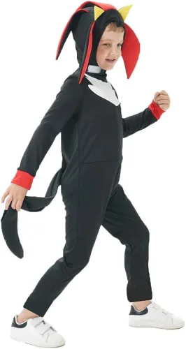 Vista 3 de KOWVOWZ Halloween Kids Cartoon Costume Black Suit Onesie Outfit Cosplay Pretend Play Dress Up For Boys