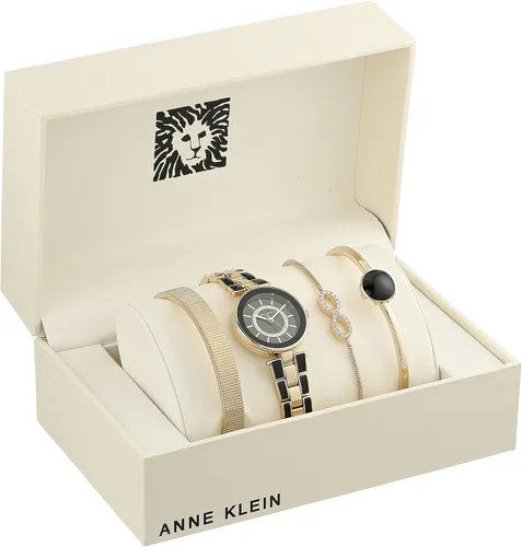 Vista 2 de Anne Klein - Reloj de brazalete para mujer con cristales de Swarovski y malla acentuada