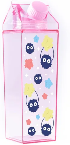 Vista 3 de TeesAndTankYou Botella de agua de cartón de leche de Soot Sprites 16.9 fl oz 16.9oz transparente
