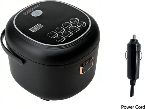 Vista 2 de Mini olla arrocera eléctrica de 2 litros, calentador de alimentos de 12 V/24 V, portátil, antiadherente, viaje para automóvil, camión, pequeña olla