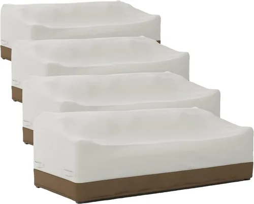 Vista 5 de Amazon Basics - Funda para sofá de 3 plazas para patio al aire libre, impermeable, anti-UV, duradera, Beige/Marrón