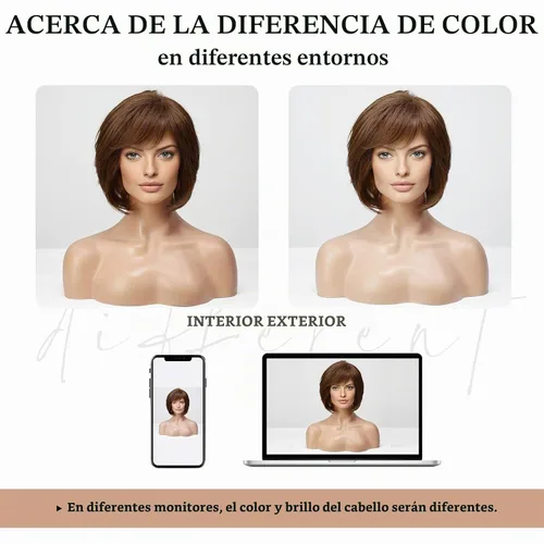 Vista 9 de EMMOR Peluca de encaje frontal atada a mano, pelucas de cabello 100% humano para mujer, peluca natural en capas, estilo ondulado diferente