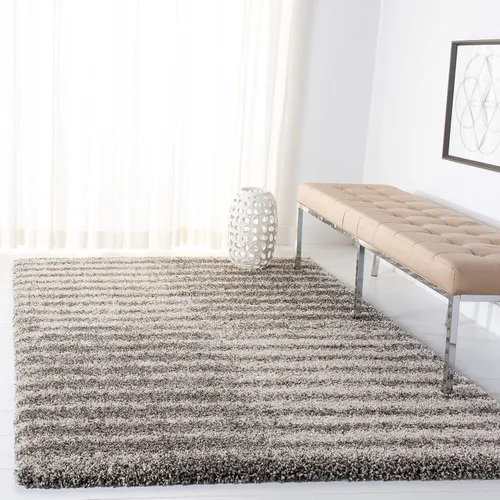 Vista 14 de SAFAVIEH Hudson Shag Collection - Alfombra para pasillo, 2 pies 3 pulgadas x 8 pies, color gris y marfil, diseño abstracto moderno, no desprende