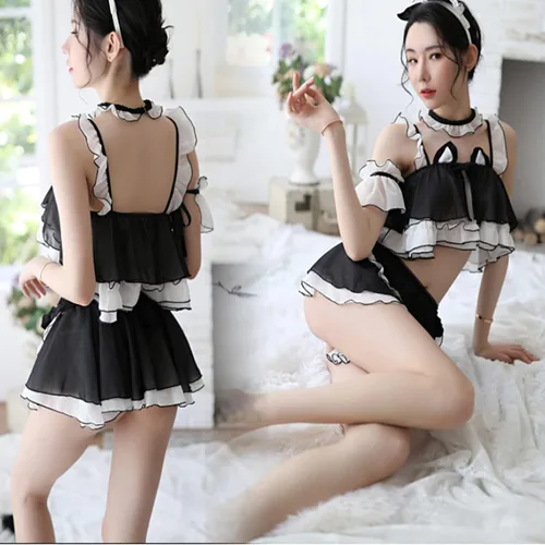 Vista 2 de Conjunto de lencería sexy para mujer conjunto de lencería de conejito para cosplay uniforme de discoteca